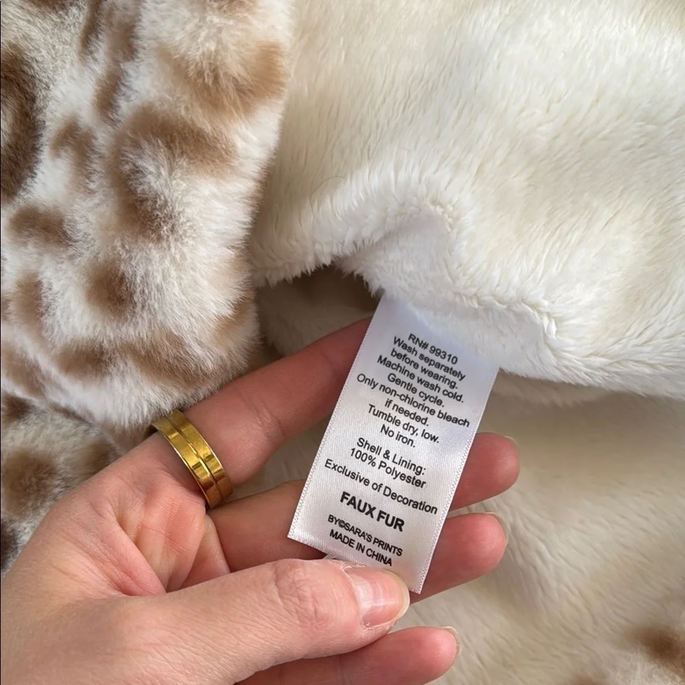 Cozy Tan and Cream Faux Fur Baby Coat
